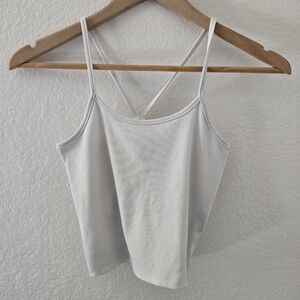 White Ribbed Camisole Tank Top